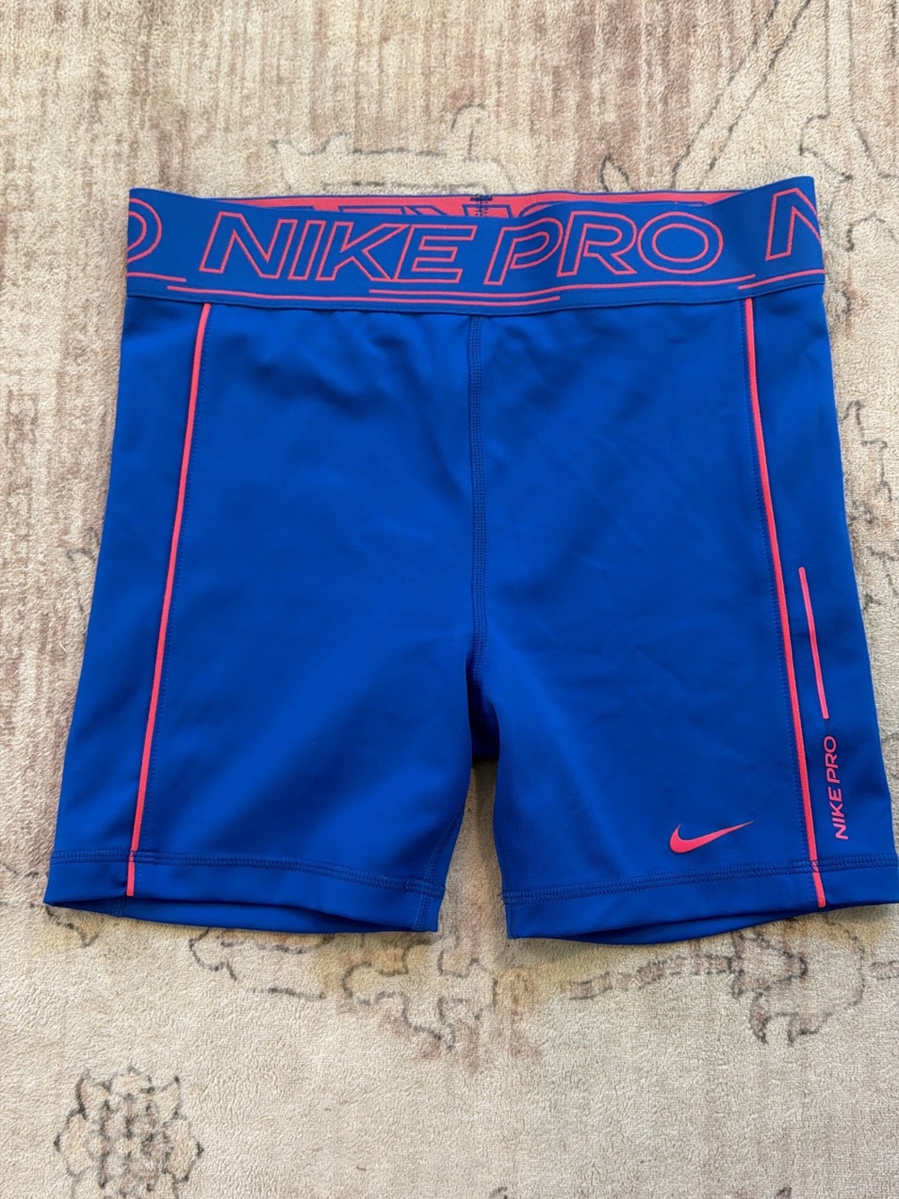 Nike Royal Blue Compression Shorts with Pink Accents